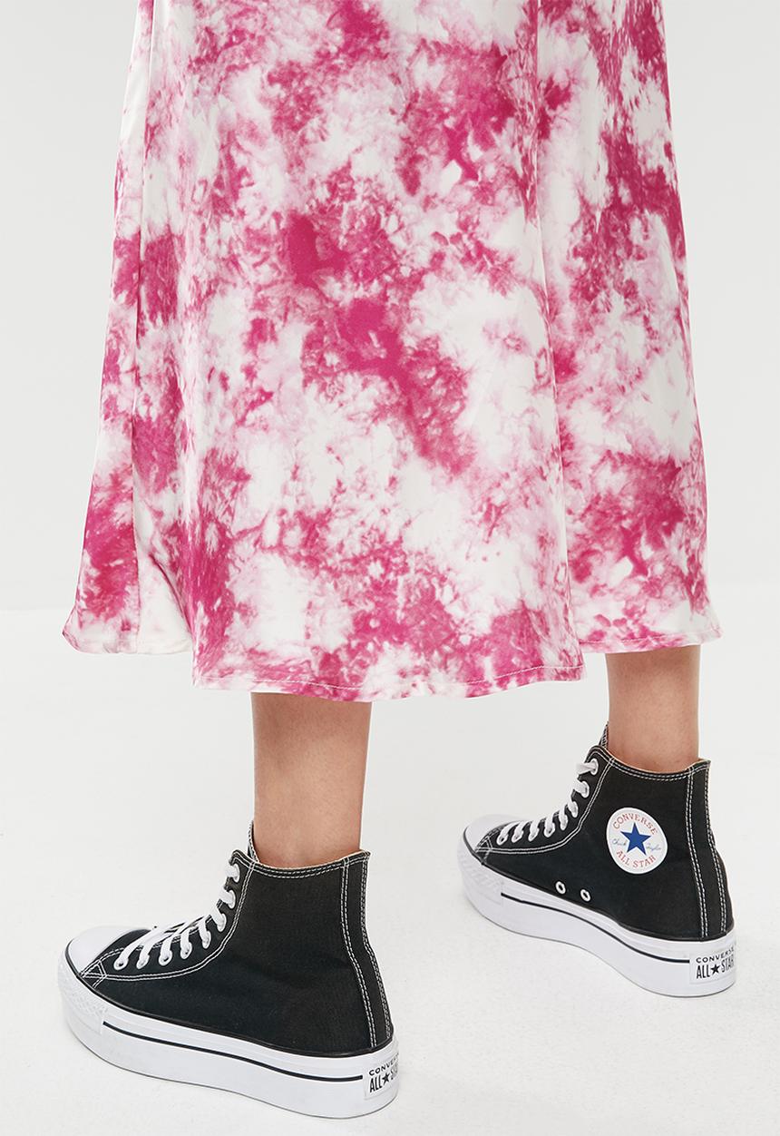 Cotton On - Belle bias midi skirt edith dye - pink & white