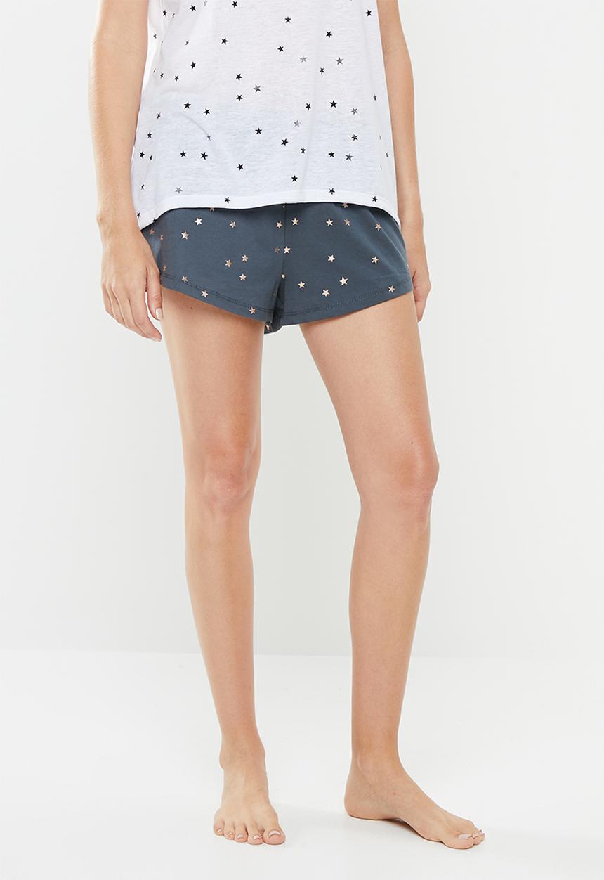 Cotton On - Jersey bed short scattered stars - grey