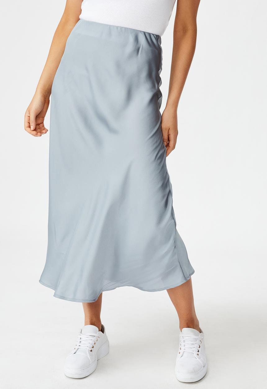 Cotton On - Belle bias midi skirt - blue 