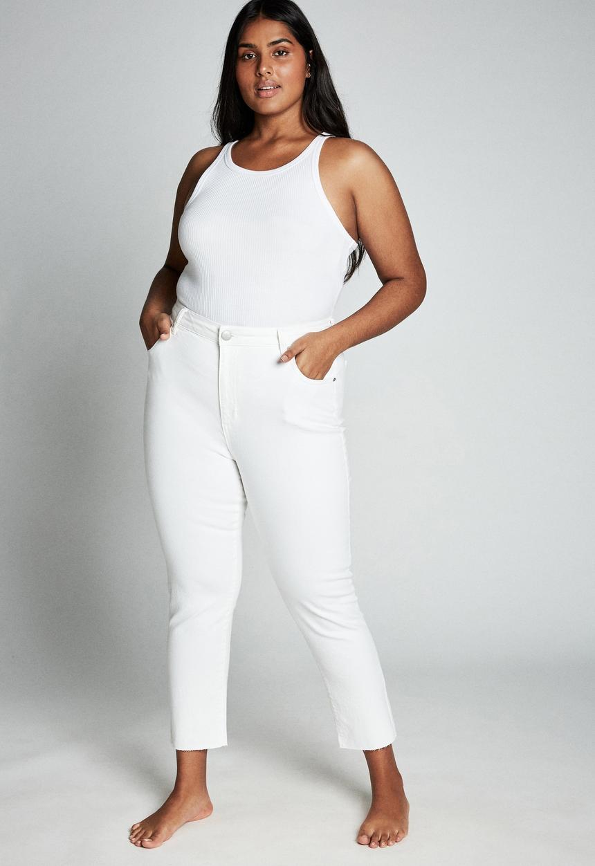 Cotton On - Curve taylor mom jeans - vintage white