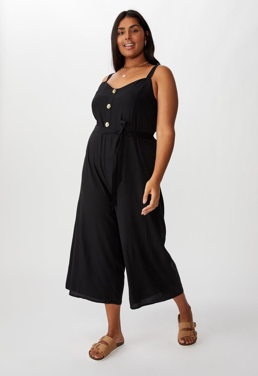 Cotton On - Curve Elle strappy jumpsuit - black