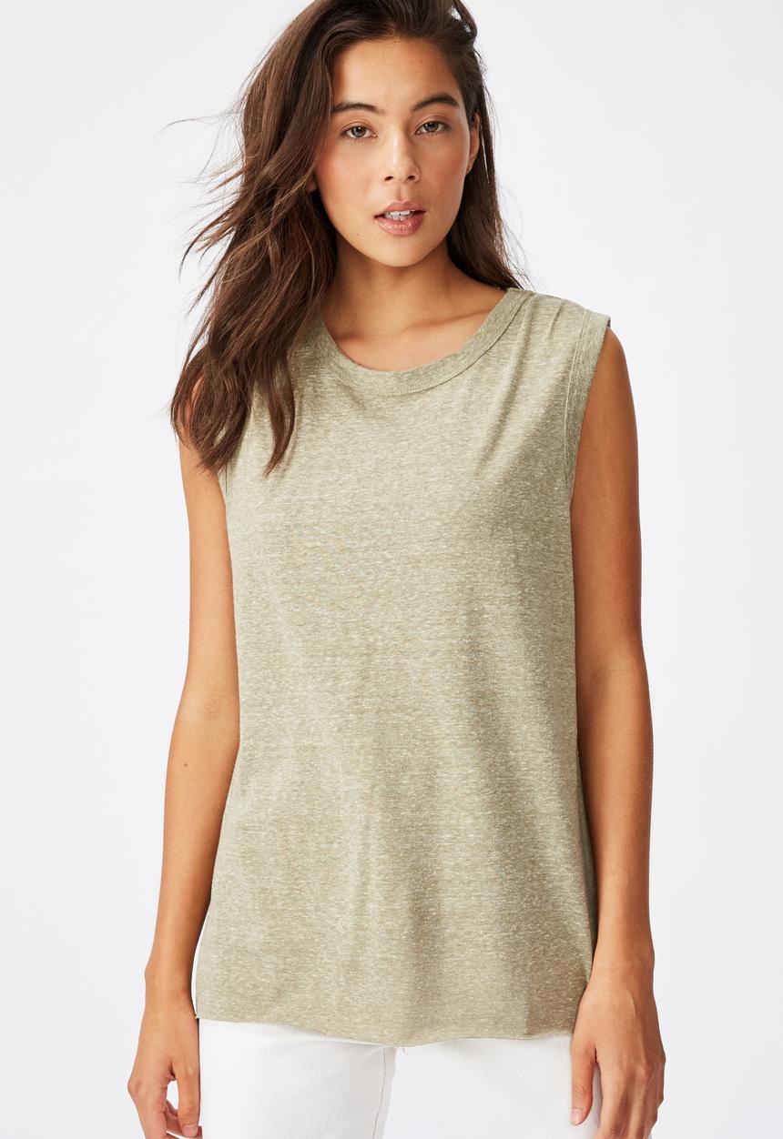 Cotton On - The heritage muscle tank top - green 