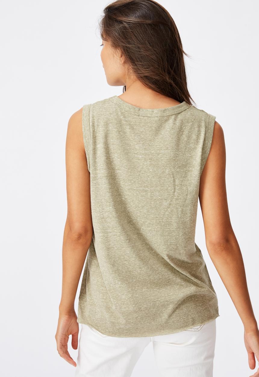 Cotton On - The heritage muscle tank top - green 