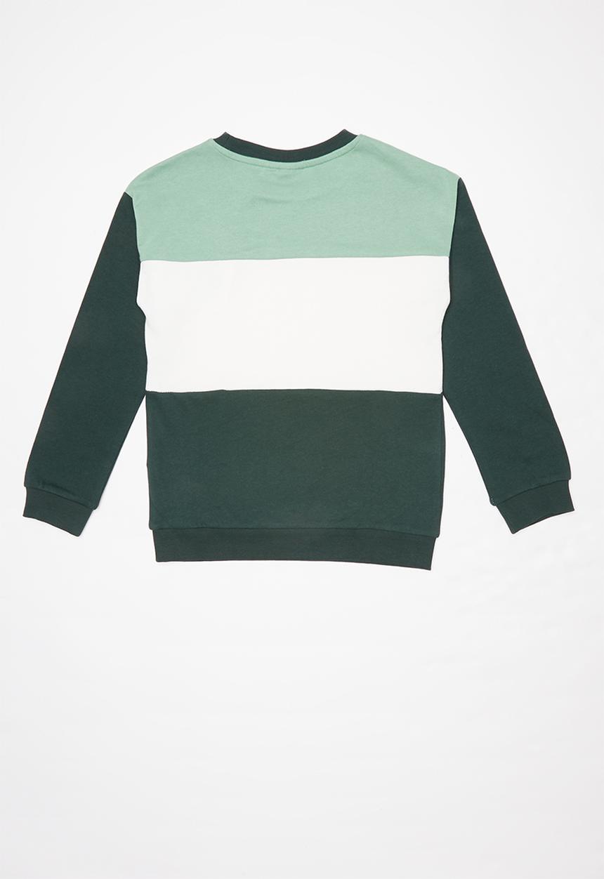 Name It - Vance long sleeve sweater - green & white