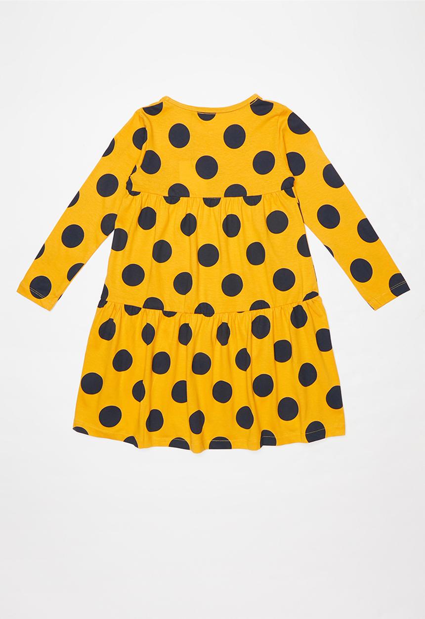 Name It - Foluffa long sleeve dress - yellow & navy