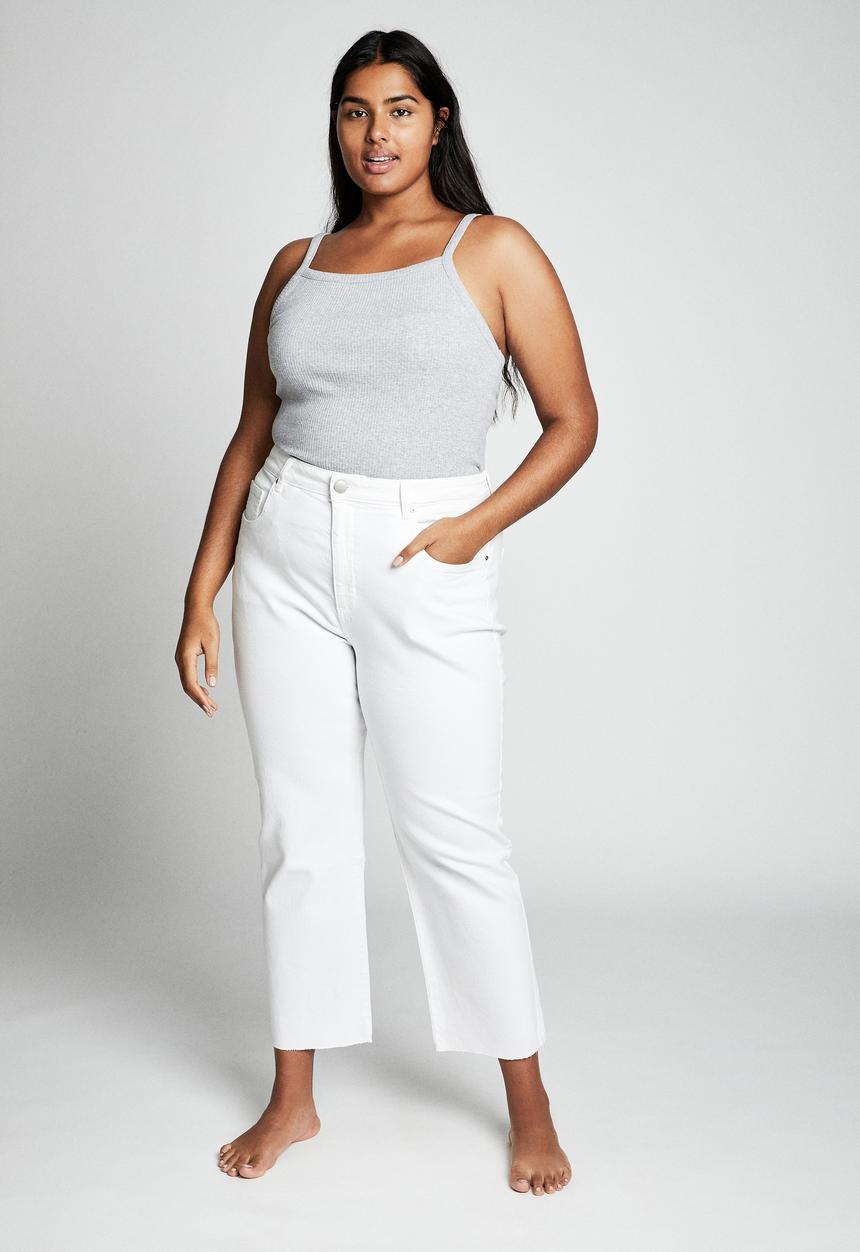 Cotton On - Curve straight stretch high rise jean - white