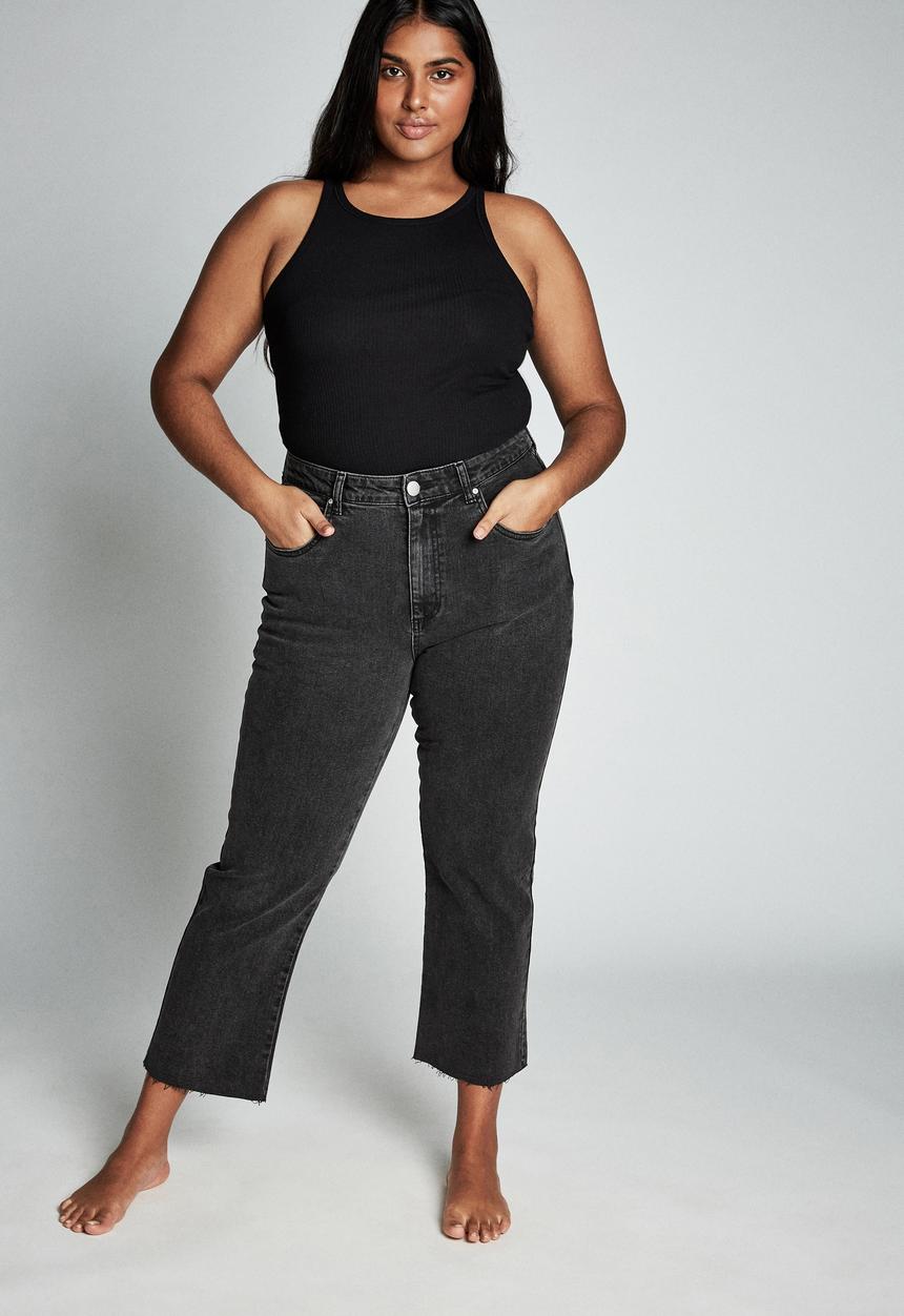 Cotton On - Curve straight stretch high rise jean - black