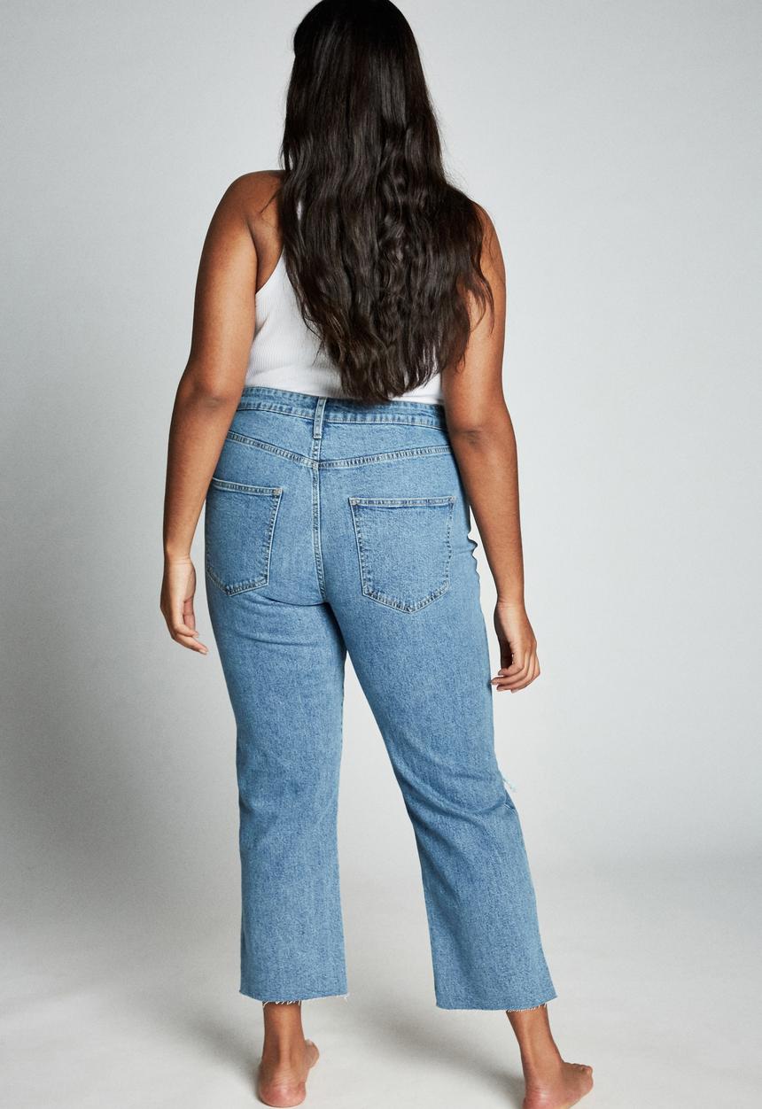Cotton On - Curve straight stretch high rise jean - blue