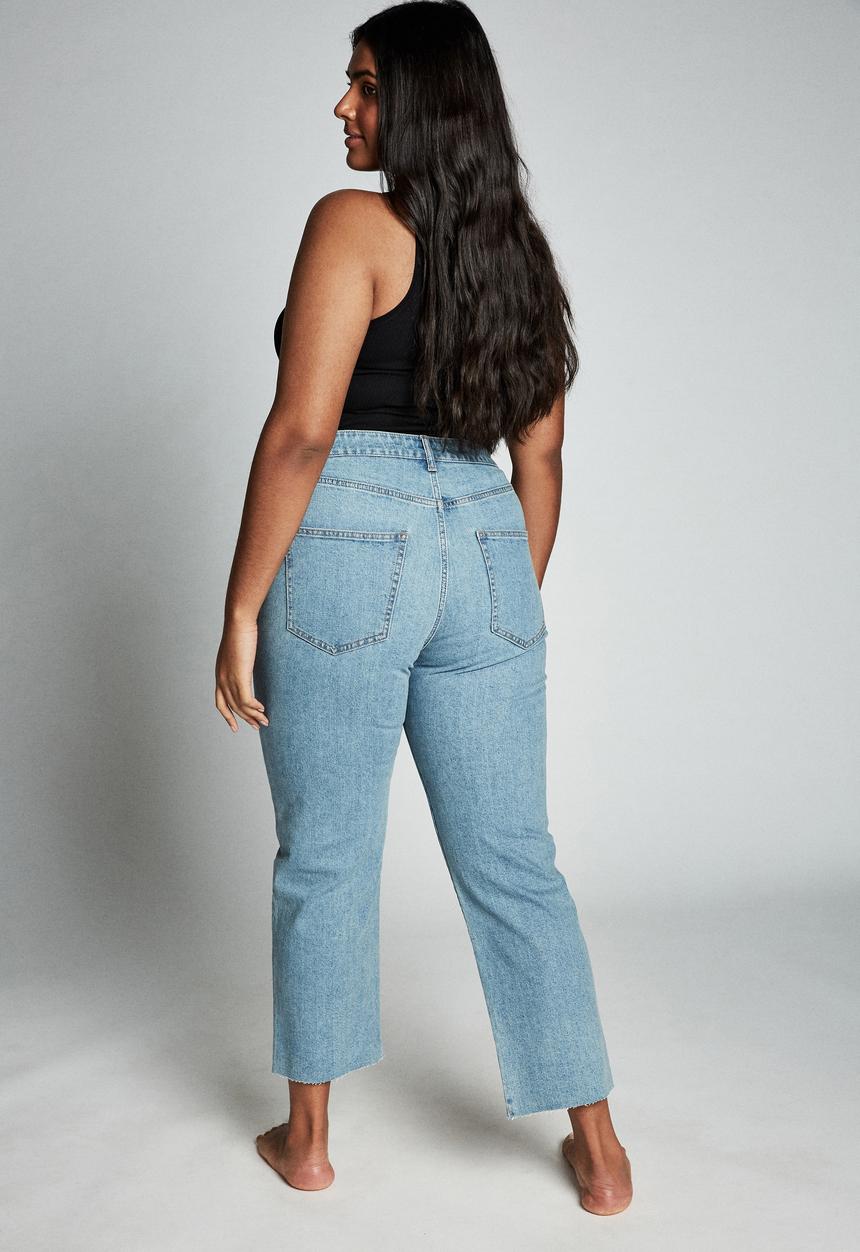 Cotton On - Curve straight stretch high rise jean - blue
