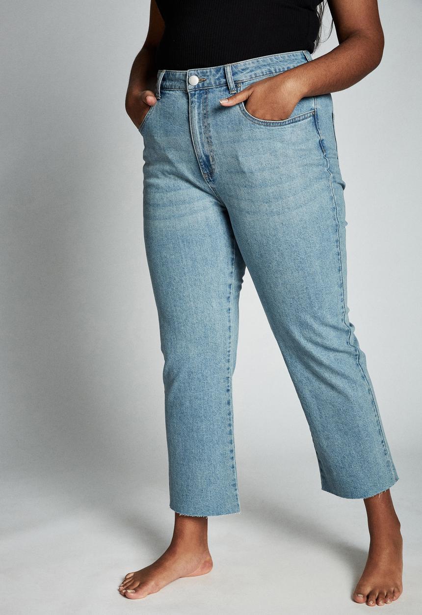 Cotton On - Curve straight stretch high rise jean - blue