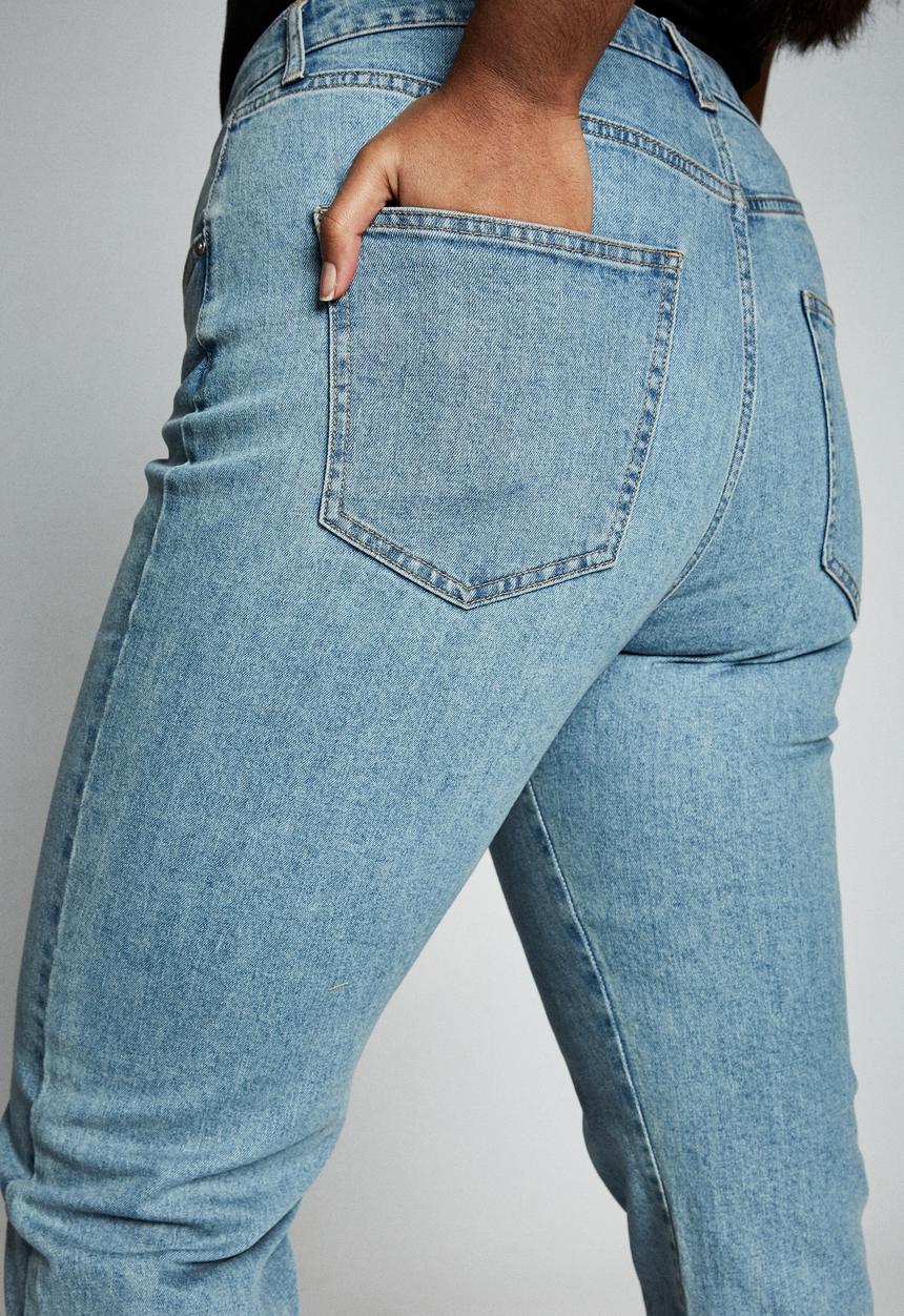 Cotton On - Curve straight stretch high rise jean - blue