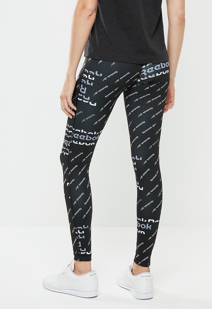 Reebok - Work out ready all over print tights - black
