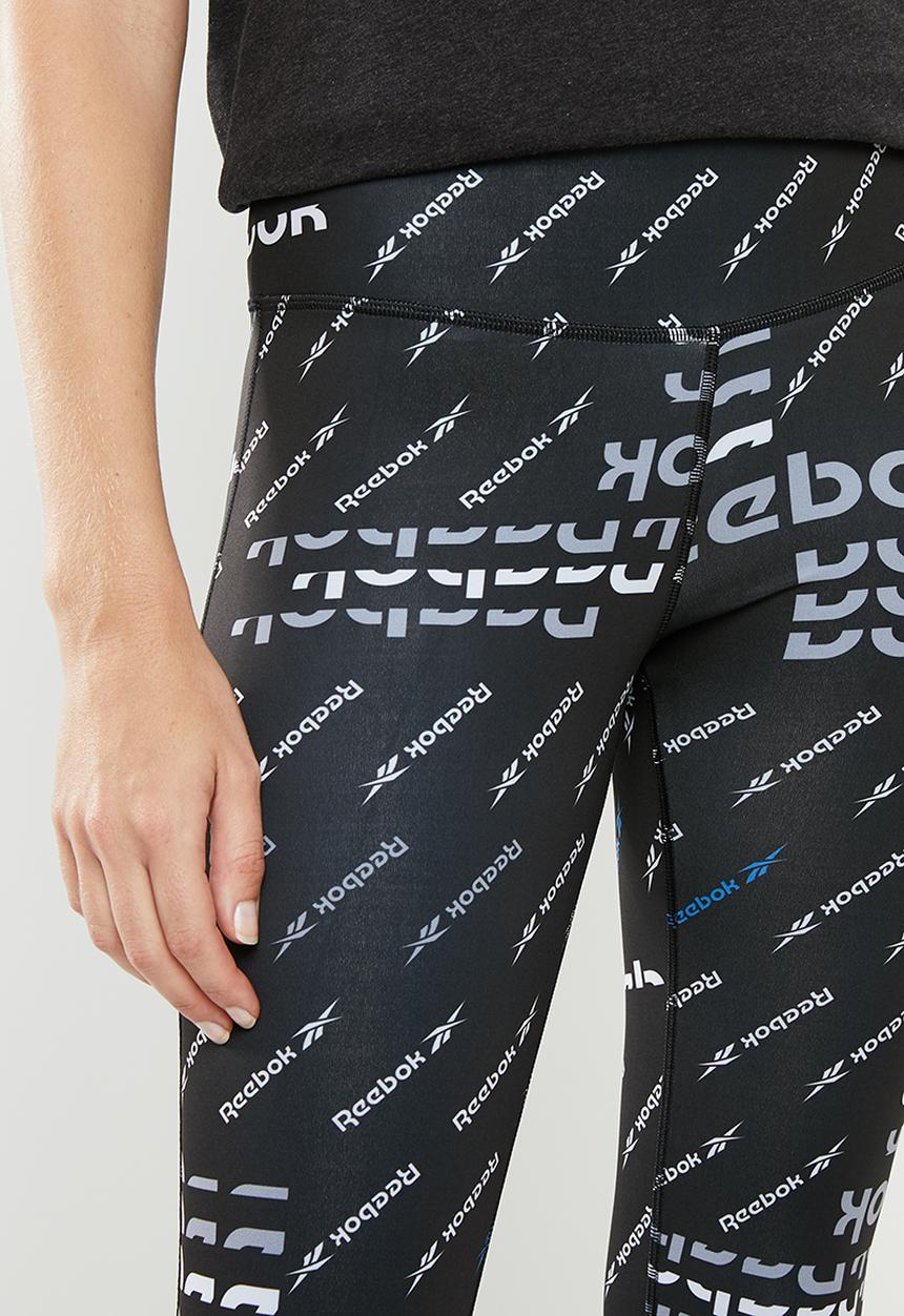 Reebok - Work out ready all over print tights - black