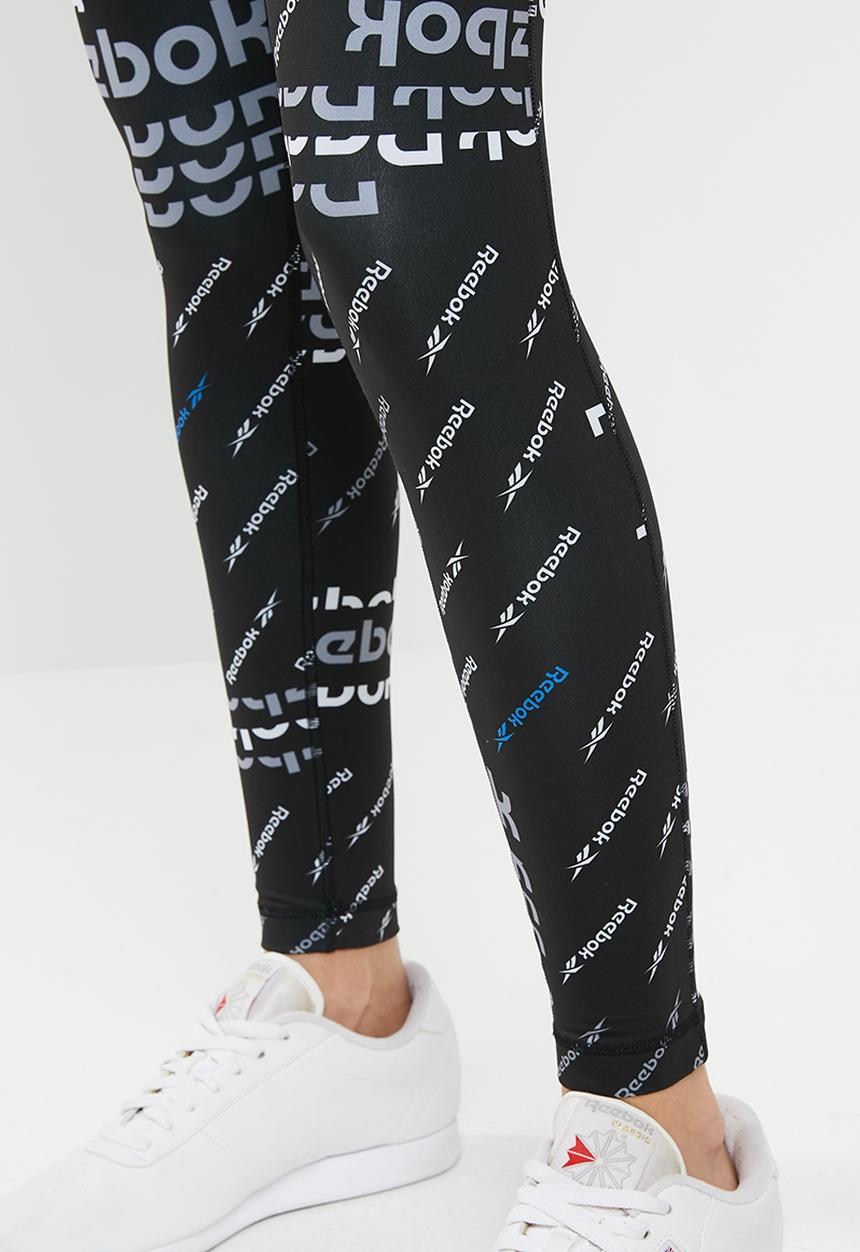 Reebok - Work out ready all over print tights - black
