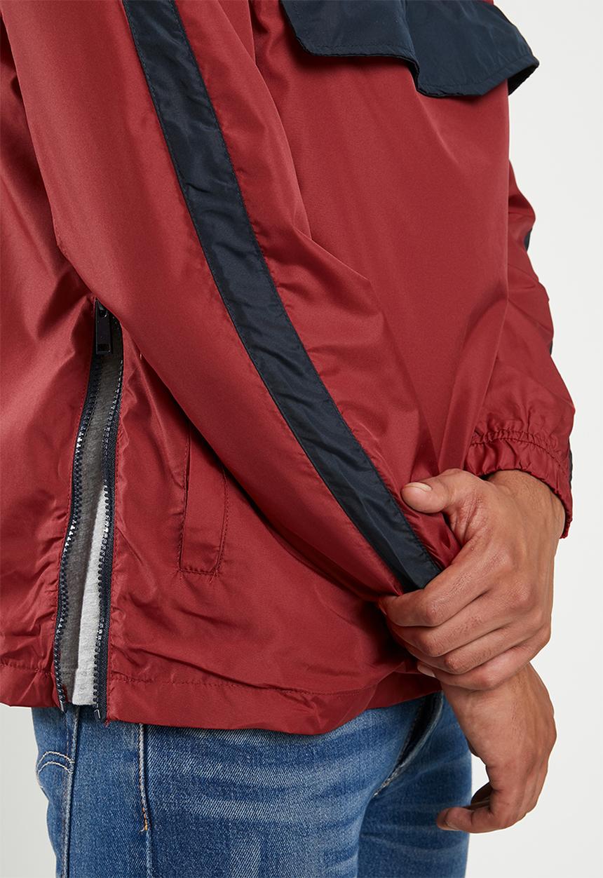 Brave Soul - Durham colour block jacket - red