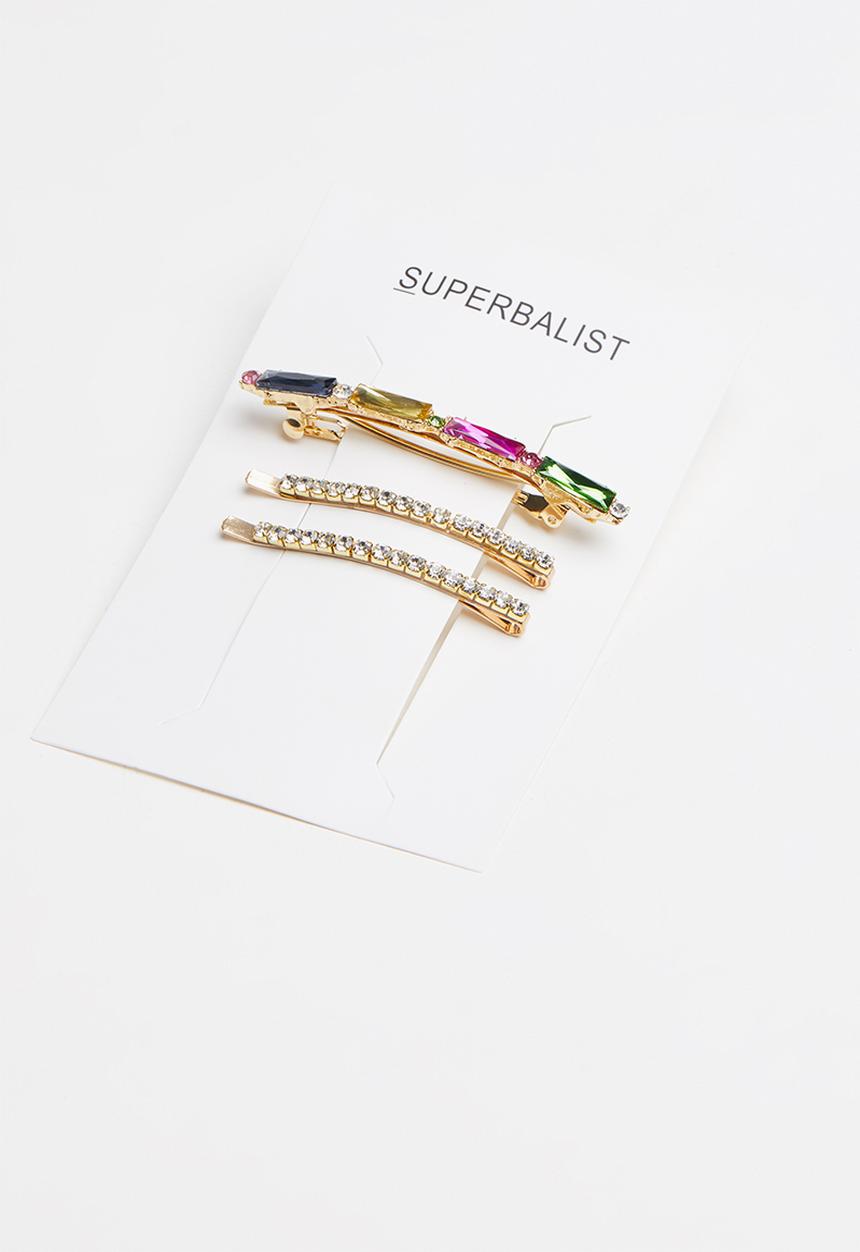 Superbalist - Multi-stone hair slide set - multi