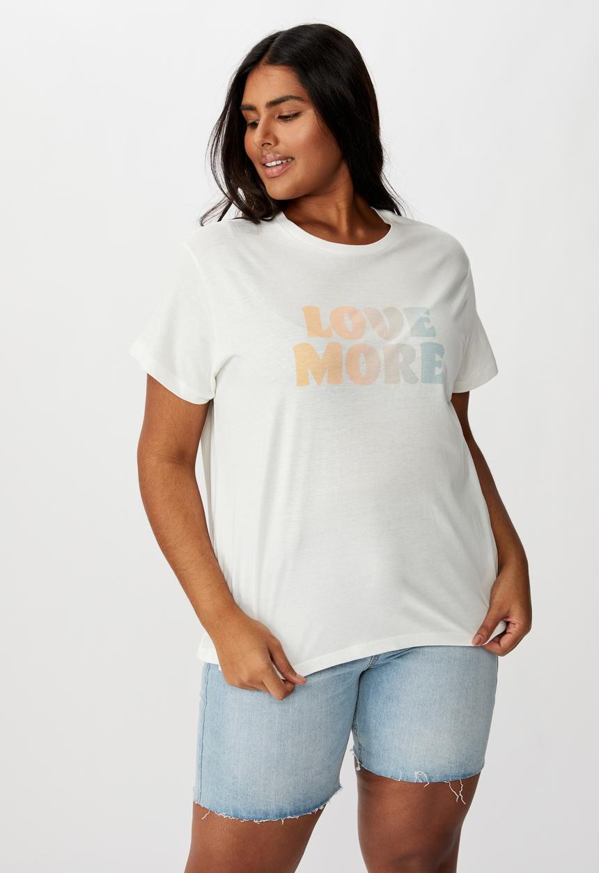 Cotton On - Curve graphic tee love more - off white