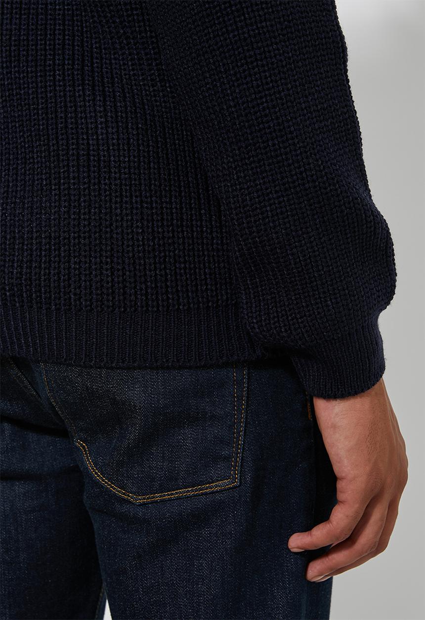 Superbalist - Quarter zip pullover chunky ribbed knit - navy