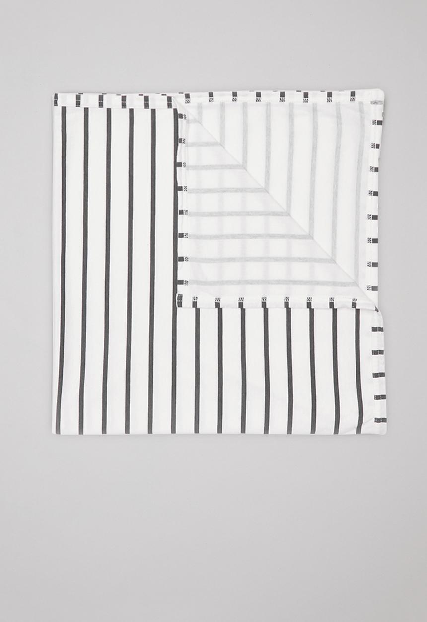 Sticky Fudge - Stripe blanket - white & grey