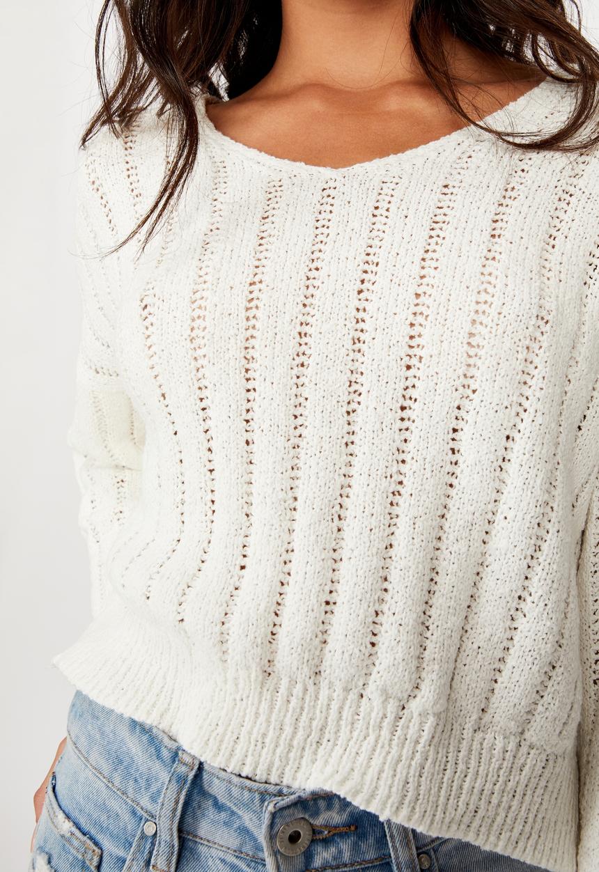 Cotton On - Textured cropped pullover - cream 