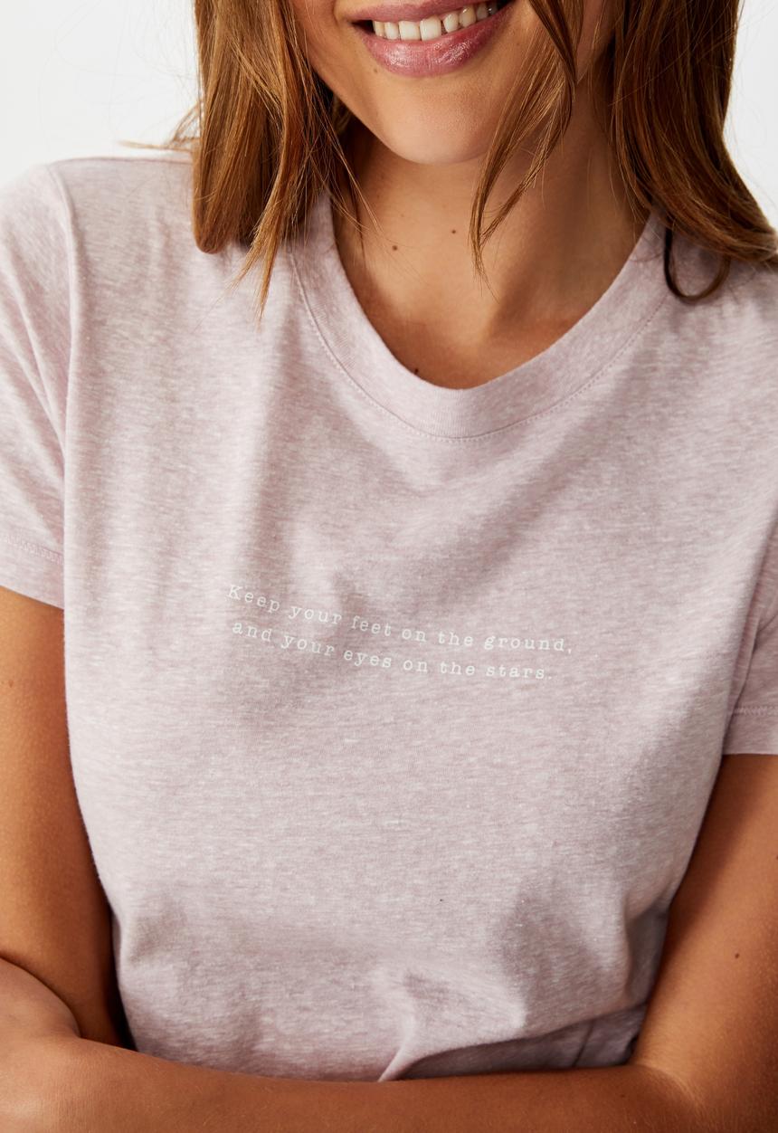 Cotton On - Tbar Cara graphic crop T-shirt eyes on the star - purple 