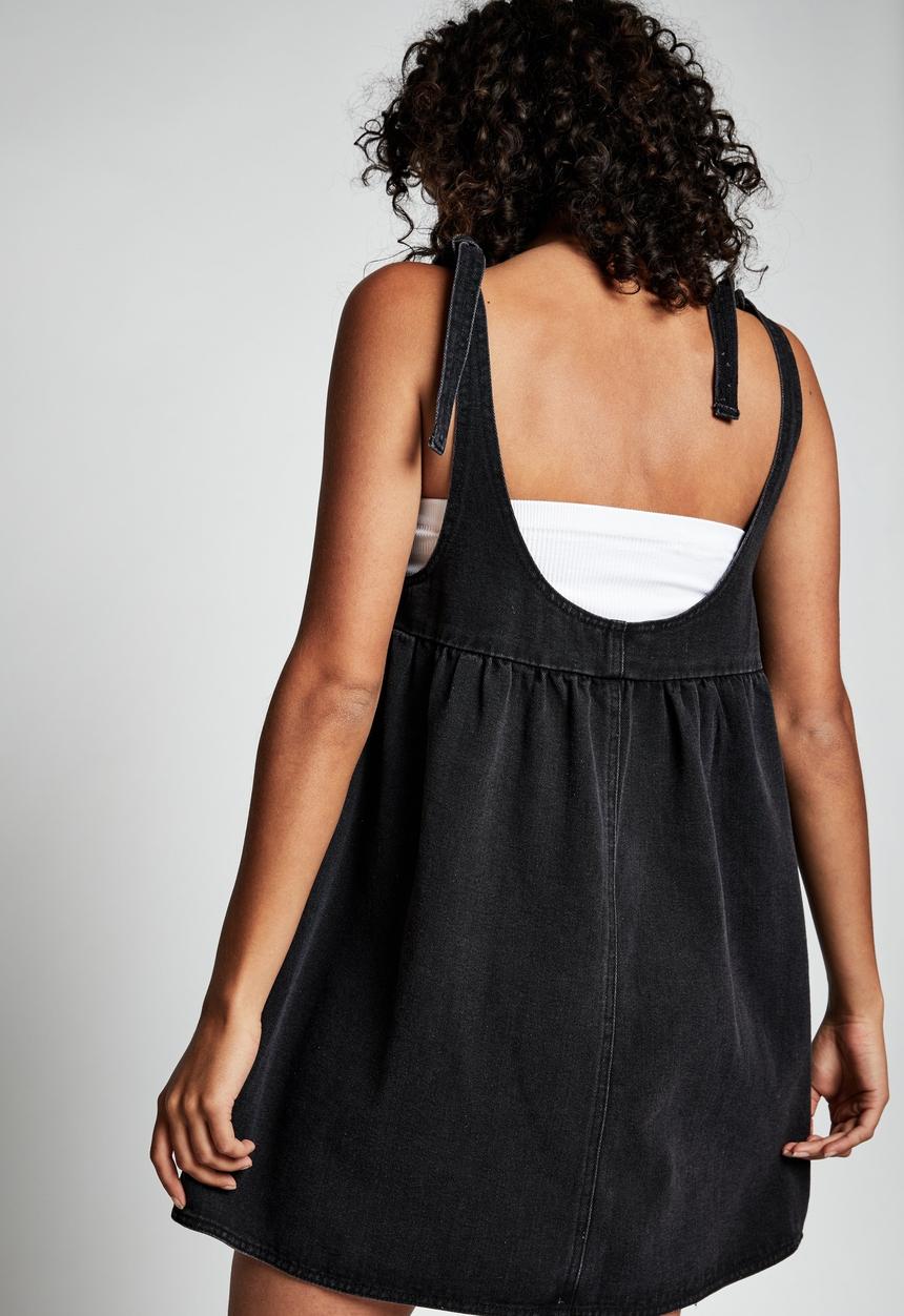 Cotton On - Denim baby doll mini pini - black