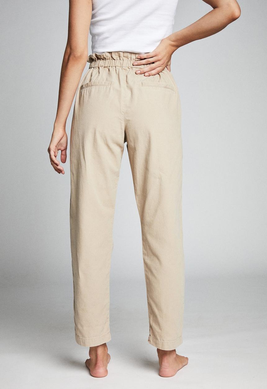 Cotton On - Paperbag pants - beige
