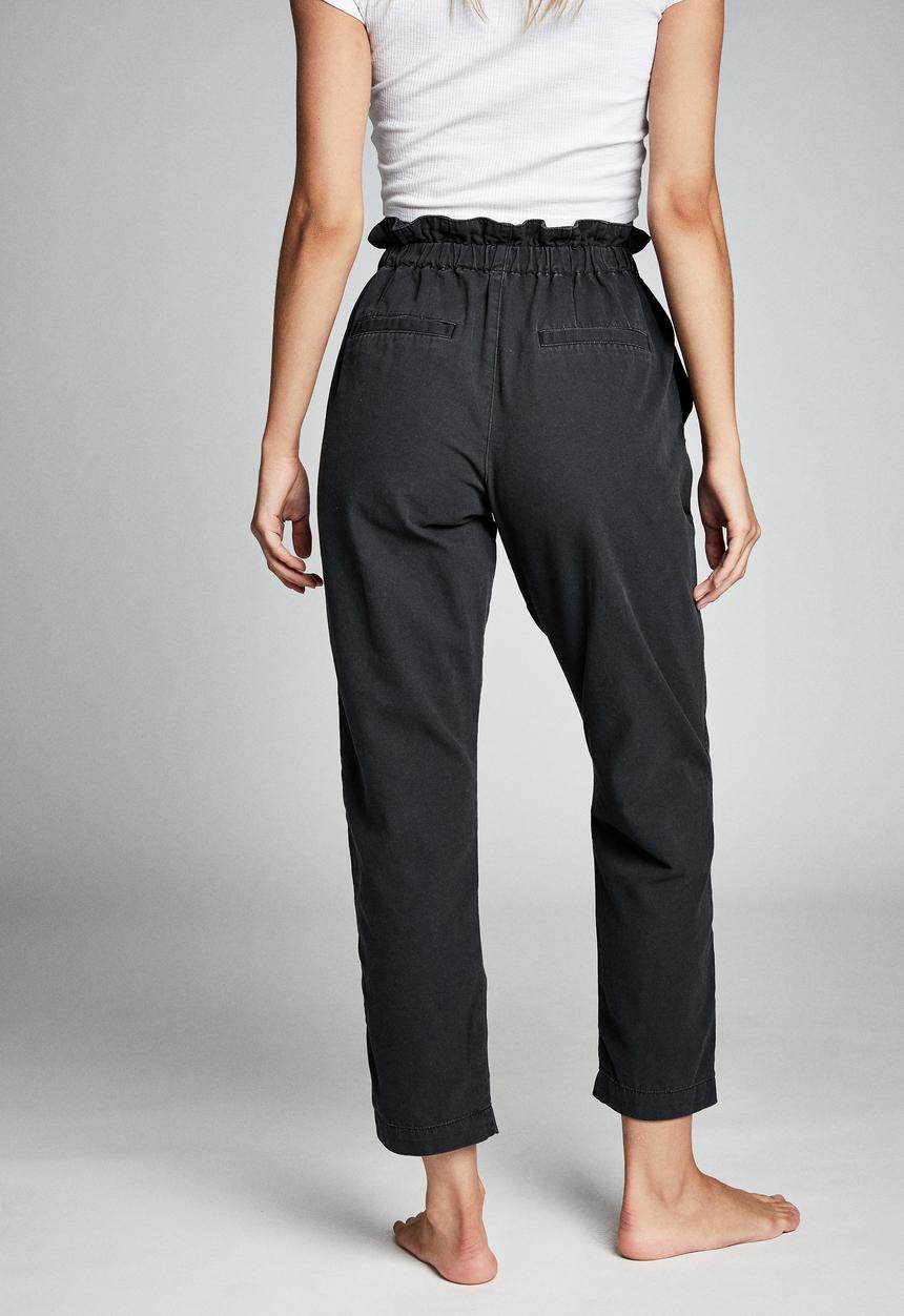 Cotton On - Paperbag pants - washed black
