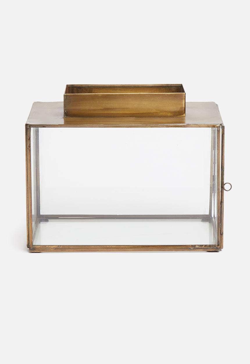 Sixth Floor - Shana glass lantern - brass