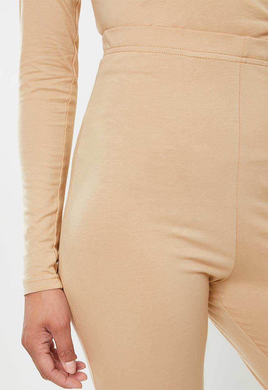 Missguided - Wrap top long sleeve legging lounge set - brown