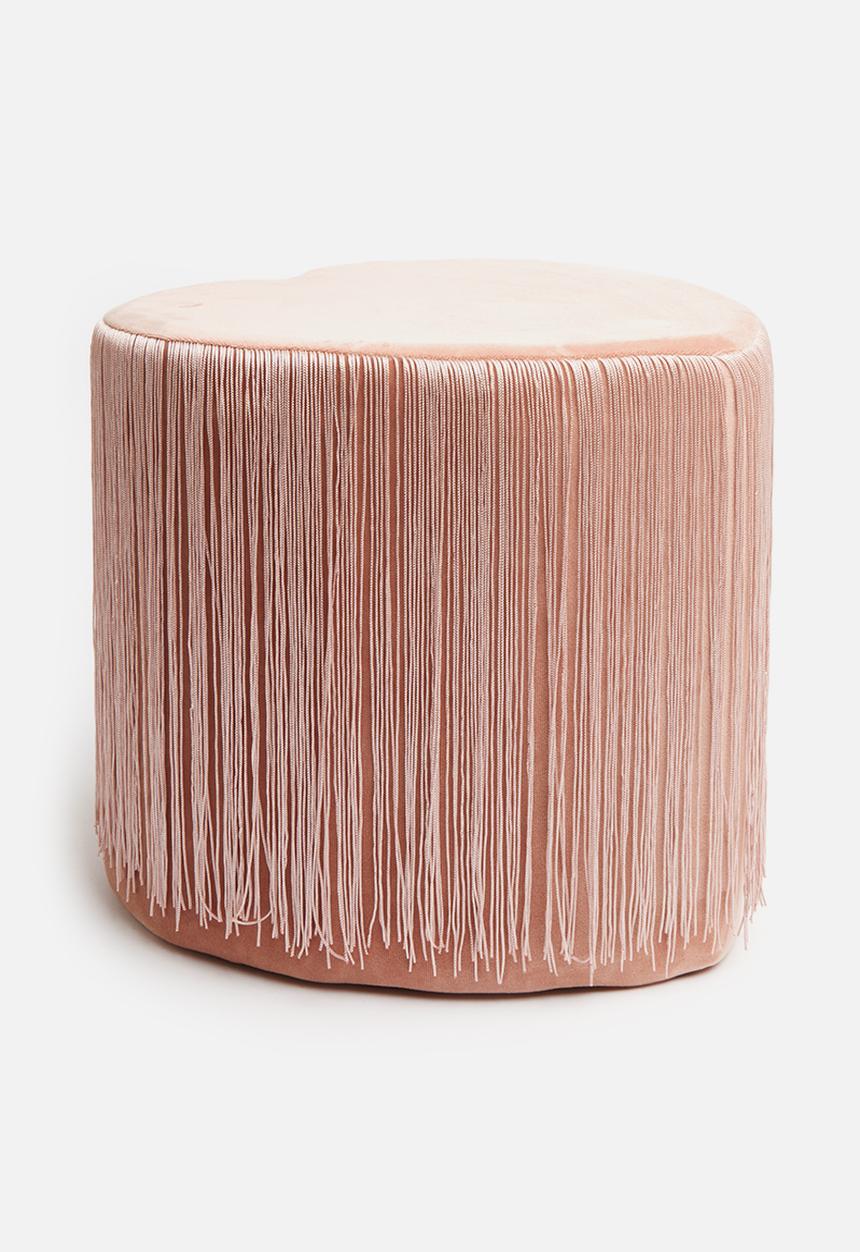 H&S - Tassel ottoman - pink 