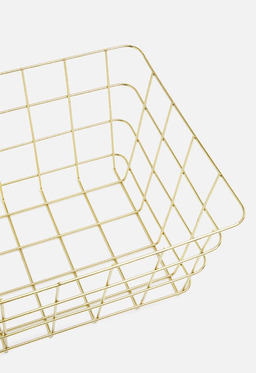 Excellent Houseware - Wire kitchen basket - gold