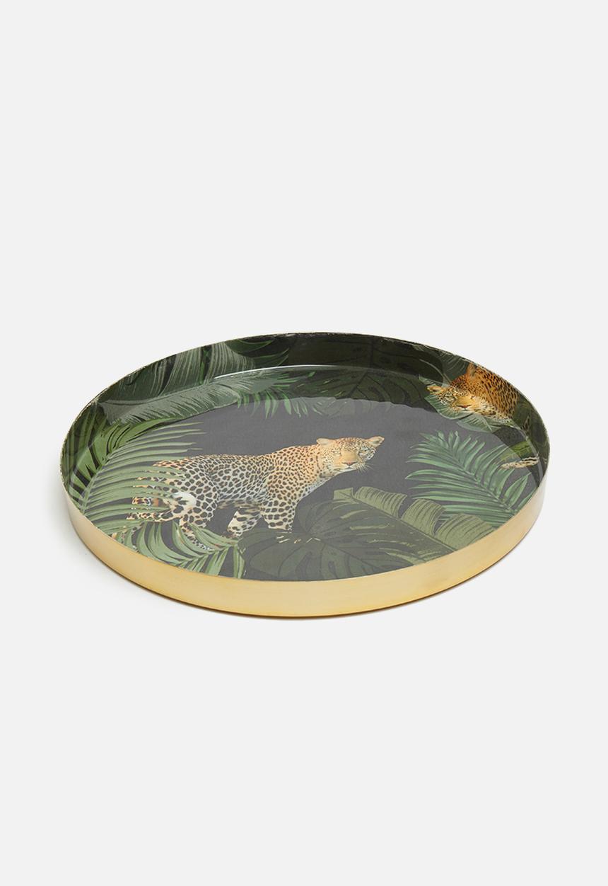H&S - Jungle tray - green & gold
