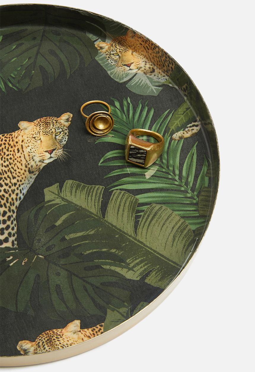 H&S - Jungle tray - green & gold