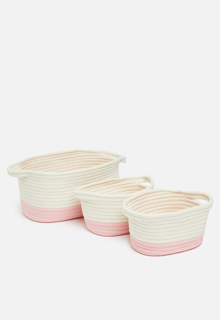 H&S - Rope storage set of 3 - pink