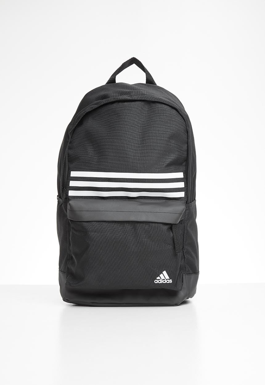 adidas Performance - Classic 3 stripe pocket backpack - black & white