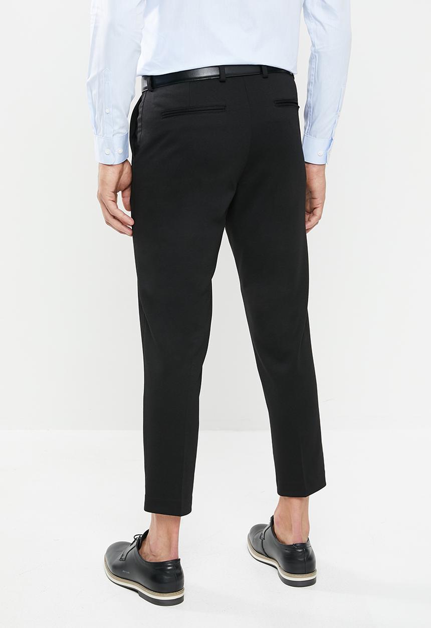 Selected Homme - Jersey tapered cropped pants - black