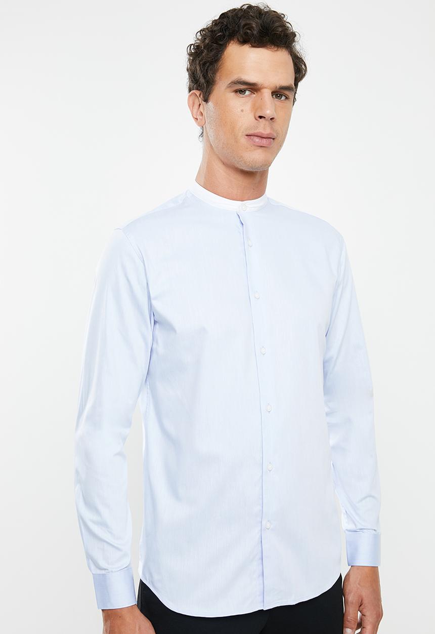 Selected Homme - Contrast slim fit shirt - blue