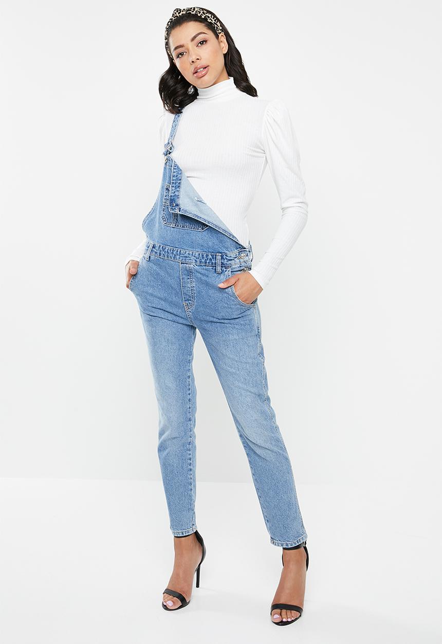 Missguided - Rib high neck puff sleeve top - cream