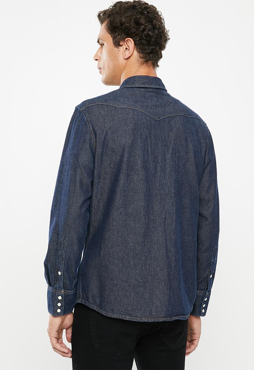 Wrangler - Denim regular fit long sleeve shirt - blue