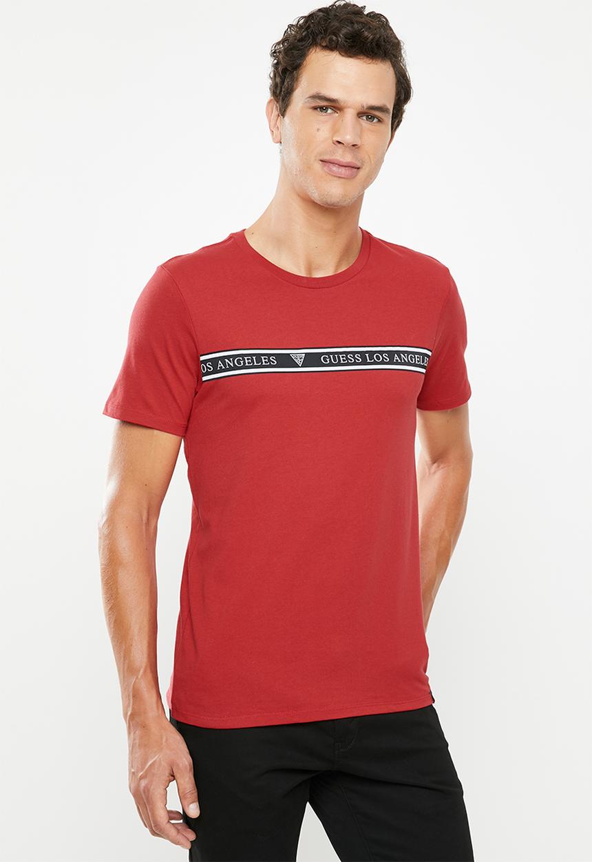 GUESS - Guess stripe tee - red