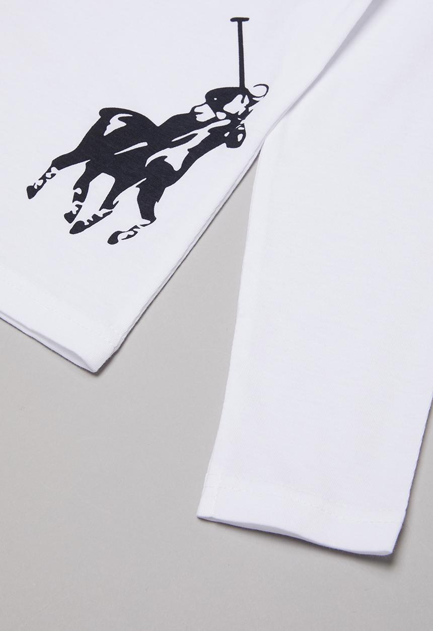 POLO - Boys ashton long sleeve tee - white