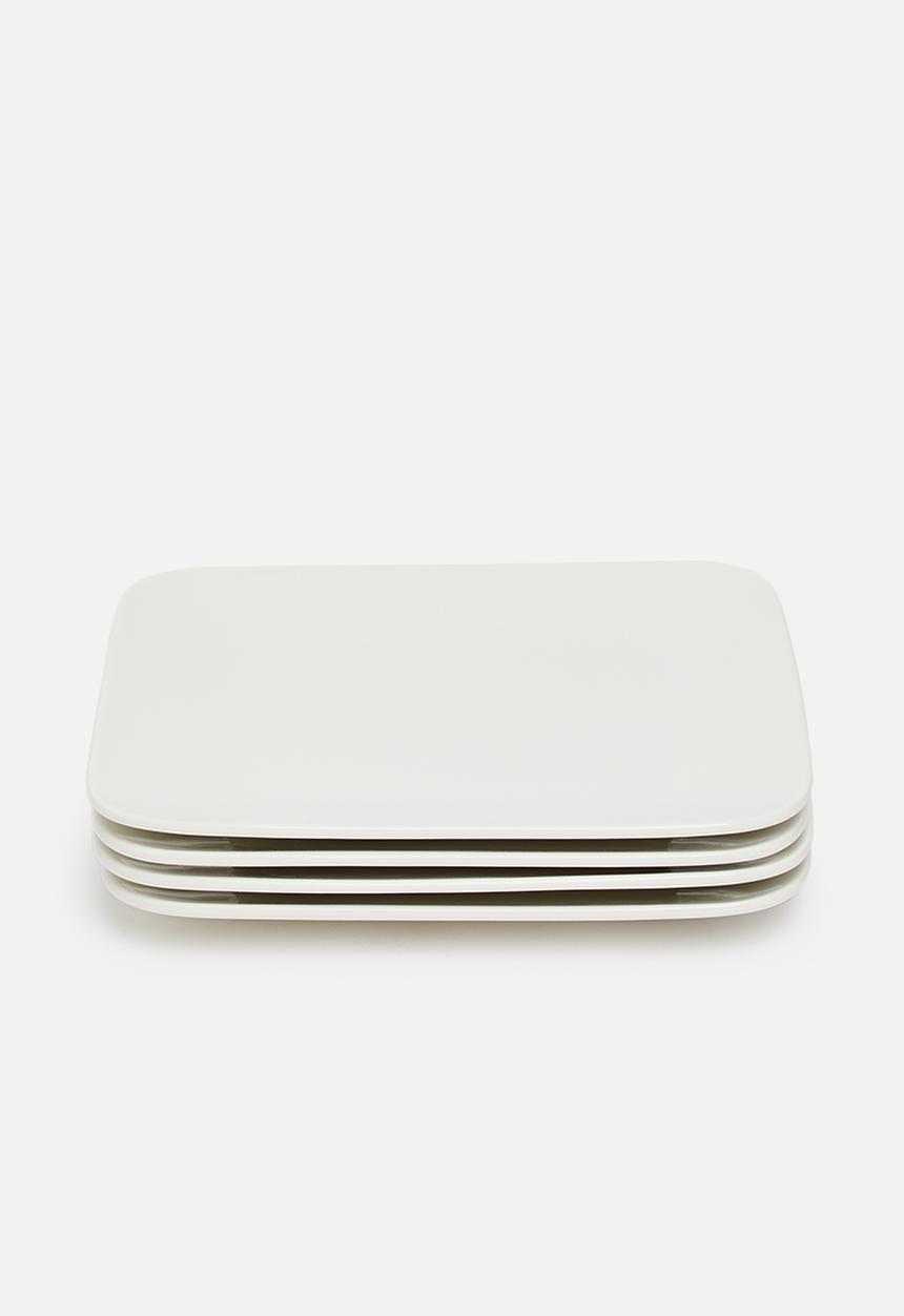 Excellent Houseware - Essence side plate set of 4 - white