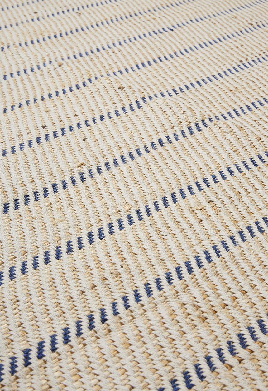 H&S - Perth jute rug - blue stripe