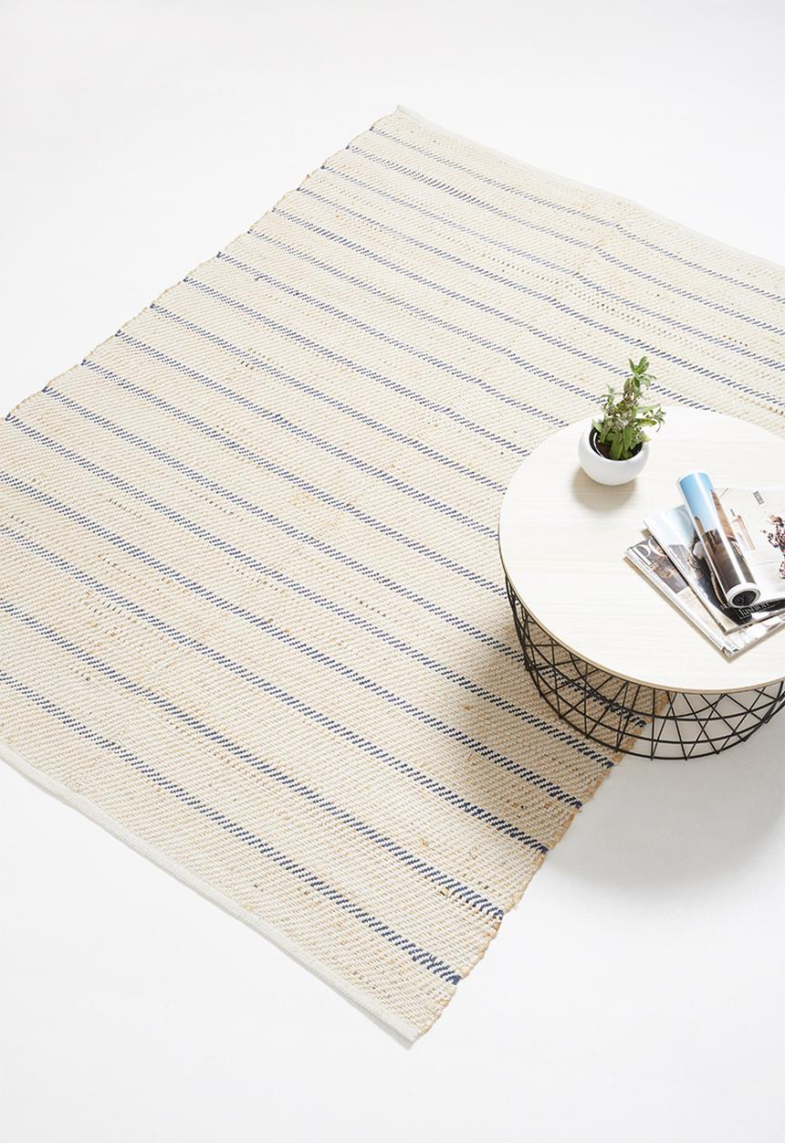 H&S - Perth jute rug - blue stripe