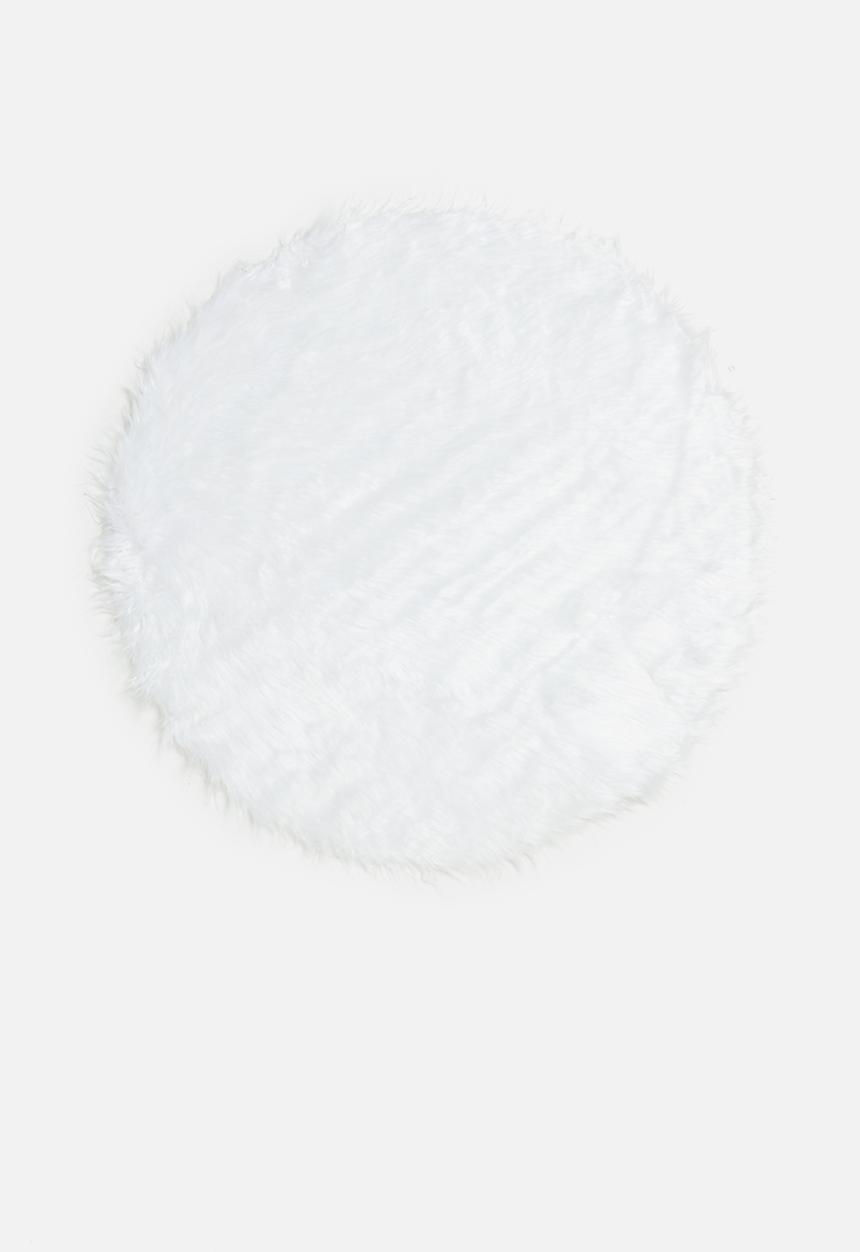 H&S - Round shaggy rug - white