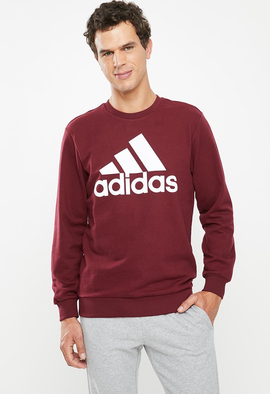 adidas Performance - Bos crew sweatshirt - burgundy & white 