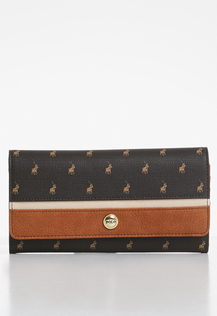 POLO - Heritage trifold purse - brown