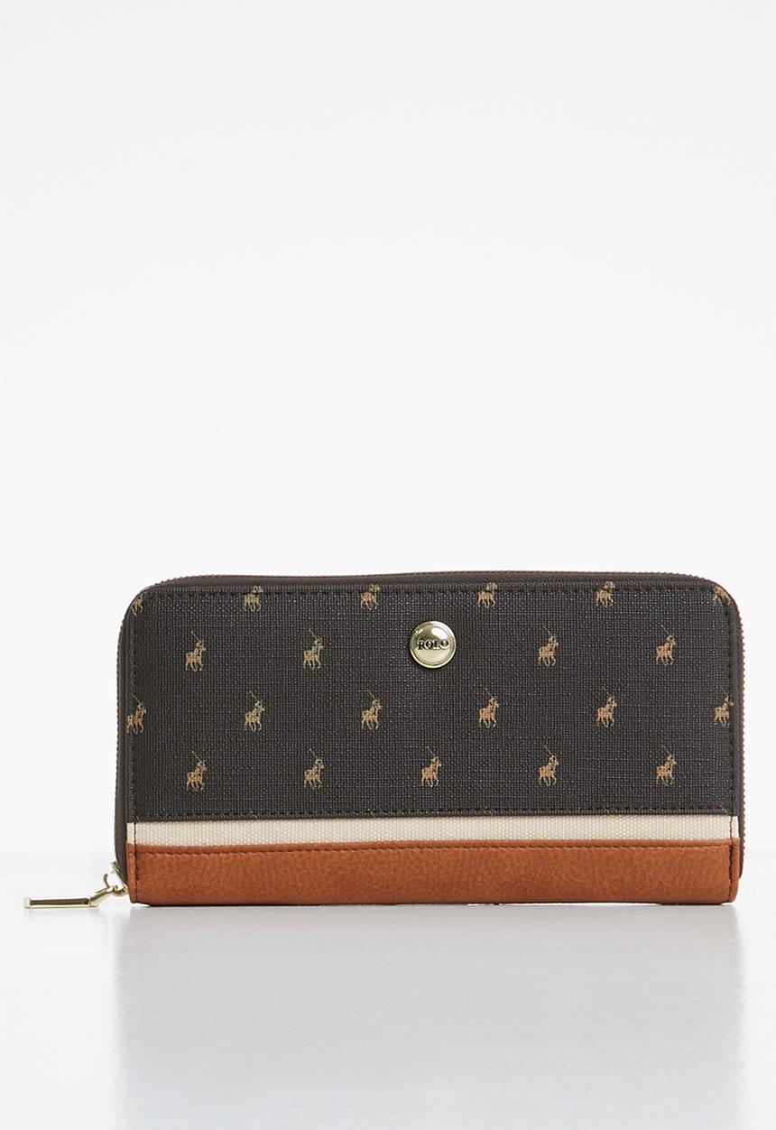 POLO - Heritage zip around purse - brown