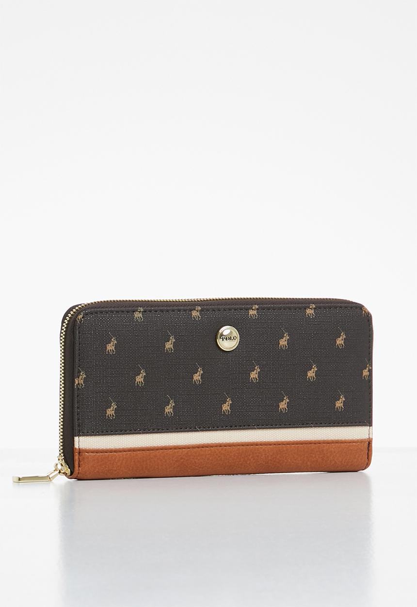 POLO - Heritage zip around purse - brown